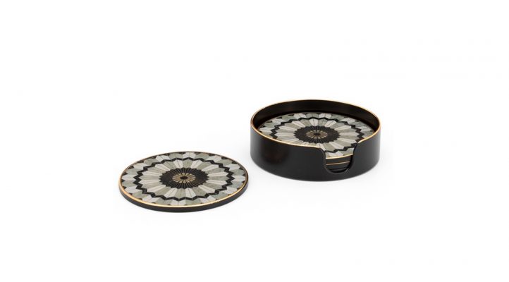 Savoy-Gold-Trim-Round-Coasters-Set-of-Four-Mosaic-1