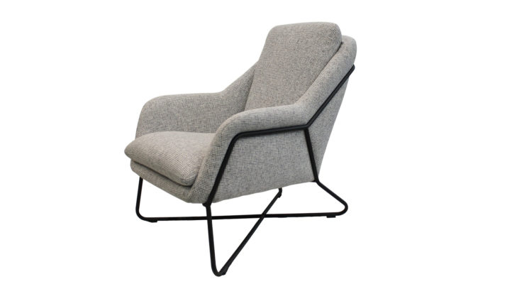 Romeo Lounge Chair – Light Grey Tweed