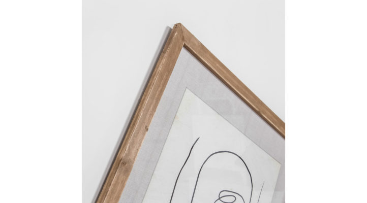 Glass With Wood Frame Homme Wall Décor