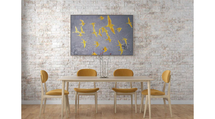 Silhouettes In Flight Iv Hand Painted Canvas