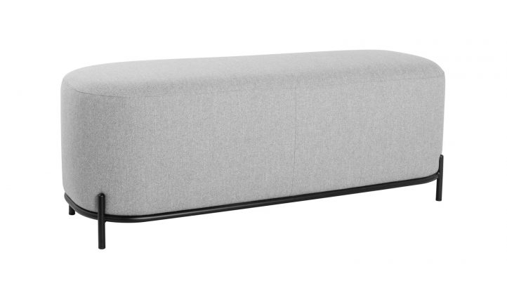 Pender Pin Leg Upholstered Long Bench – Grey