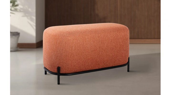 Pender Pin Leg Upholstered Short Bench – Orange