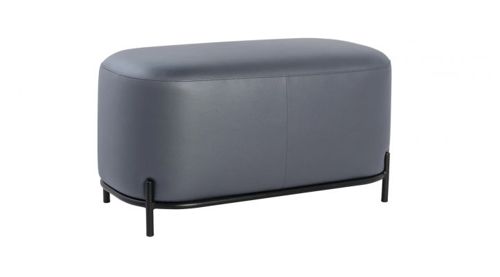 Pender Pin Leg Vegan Faux Leather Short Bench – Midnight Blue