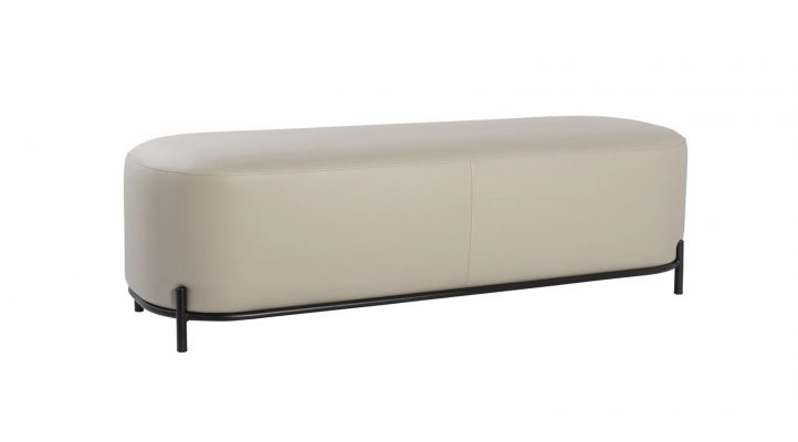 Pender Pin Leg Vegan Faux Leather Long Bench – Taupe