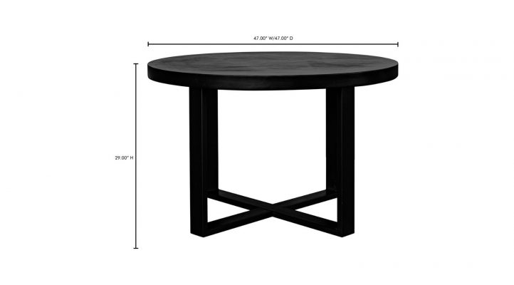 Jedrik Round Dining Table- Black-4