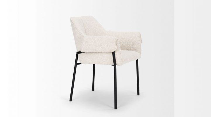 Brently- Cream Boucle Dining Chair -6