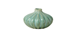 Allium Gourd 3h Reactive Green Glaze Ceramic Vase (1)