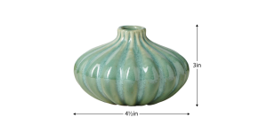 Allium Gourd 3h Reactive Green Glaze Ceramic Vase (4)