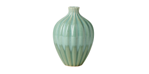 Allium Gourd 6h Reactive Green Glaze Ceramic Vase (1)