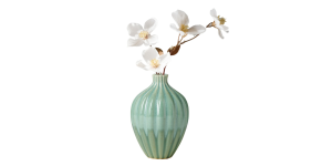 Allium Gourd 6h Reactive Green Glaze Ceramic Vase (3)