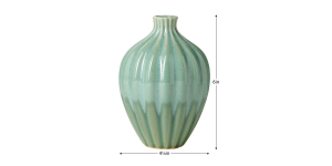 Allium Gourd 6h Reactive Green Glaze Ceramic Vase (4)