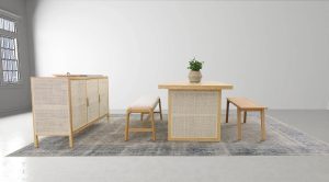 Brunette Dining Bench Oatmeal