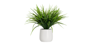 Grass Modern Potted Faux Plant - Dark Green (1)