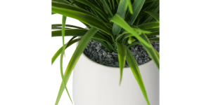 Grass Modern Potted Faux Plant – Dark Green