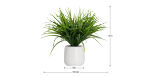 Grass Modern Potted Faux Plant - Dark Green (6)