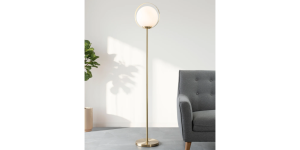 Halo Frosted Glass Globe 65h Floor Lamp (2)