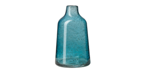 Marina Tapered Gold Bubble 10h Glass Vase - Blue (1)