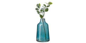 Marina Tapered Gold Bubble 10h Glass Vase - Blue (3)