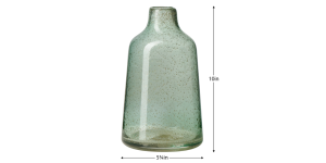 Marina Tapered Gold Bubble 10h” Glass Vase – Light Green