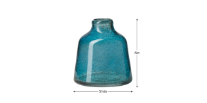 Marina Tapered Gold Bubble 6h Glass Vase - Blue (4)