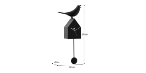 Motion Birdhouse Clock with Removable Pendulum - Black (8)