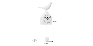 Motion Birdhouse Clock with Removable Pendulum - White (8)