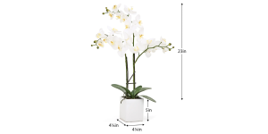 Orchid Potted Faux Triple Stem 23 - White (3)