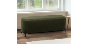 Pender Pin Leg Ashton Weave Upholstery Long Bench - Hunter Green (11)