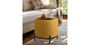 Pender Pin Leg Ashton Weave Upholstery Ottoman Stool - Goldenrod (10)