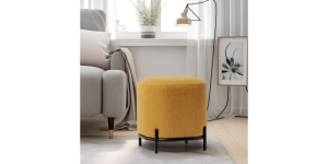 Pender Pin Leg Ashton Weave Upholstery Ottoman Stool - Goldenrod (2)