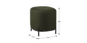 Pender Pin Leg Ashton Weave Upholstery Ottoman Stool - Hunter Green (9)