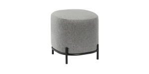 Pender Pin Leg Ashton Weave Upholstery Ottoman Stool - Stone Grey (1)