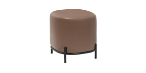 Pender Pin Leg Flat Grain Vegan Faux Leather Ottoman Stool - Cocoa (1)