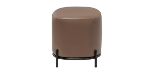 Pender Pin Leg Flat Grain Vegan Faux Leather Ottoman Stool - Cocoa (3)