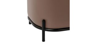 Pender Pin Leg Flat Grain Vegan Faux Leather Short Bench – Cocoa