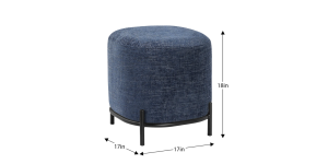 Pender Pin Leg Newport Weave Upholstery Ottoman Stool - Blue (9)