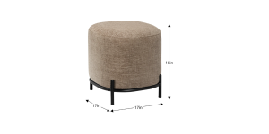 Pender Pin Leg Newport Weave Upholstery Ottoman Stool - Taupe (6)