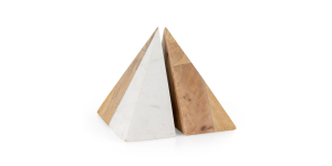 Zion Wood And Marble Bookends, S2 (4)