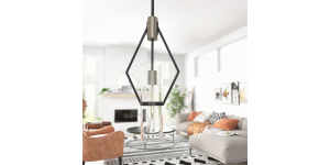 Eliana Pendant, Black And Chrome