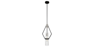 Eliana Pendant, Black And Chrome