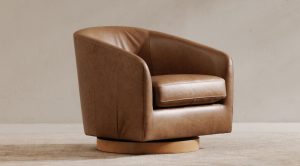 Oscy Leather Swivel Chair