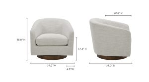 Oscy Swivel Chair- Splashed White