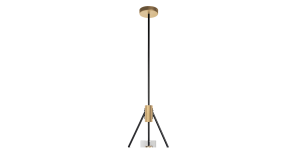 Eliana Pendant, Black And Brass