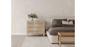 COLIN KING BED- BEIGE