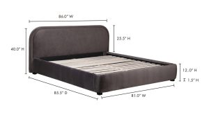 COLIN KING BED- DARK GREY