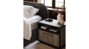 COLIN QUEEN BED- DARK GREY