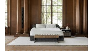 COLIN QUEEN BED- DARK GREY