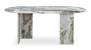 Celia Oval Dining Table- Green Onyx