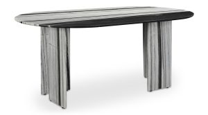 Celia Oval Dining Table- Panda Marble (7)