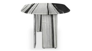 Celia Oval Dining Table- Panda Marble